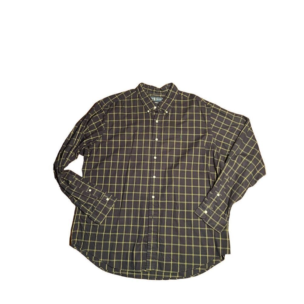 Ralph Lauren Shirt Mens XXL Blue Plaid Button Down Long Sleeve Pony Cotton